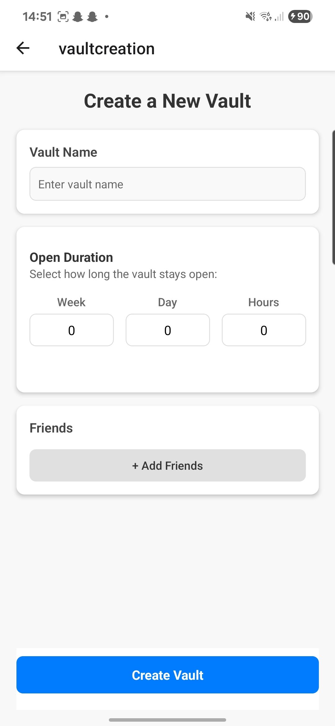 Memory Upload Screen